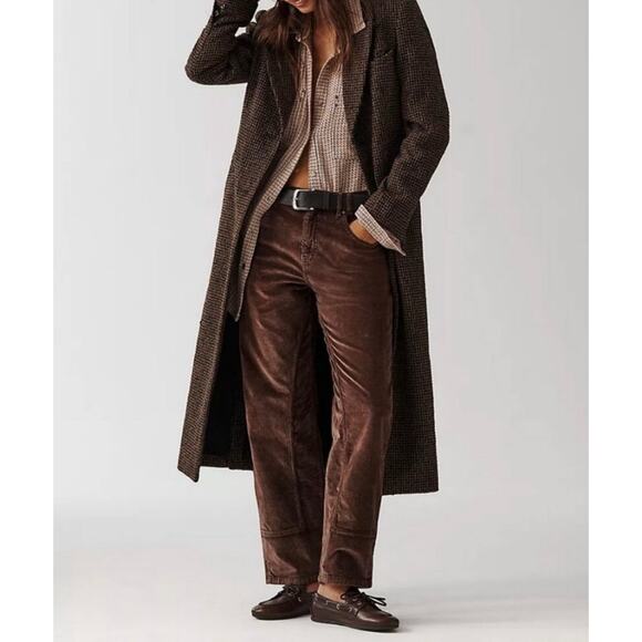 NWT Free People Risk Taker Corduroy Straight Jeans in Chocolate Truffle - Picture 15 of 15